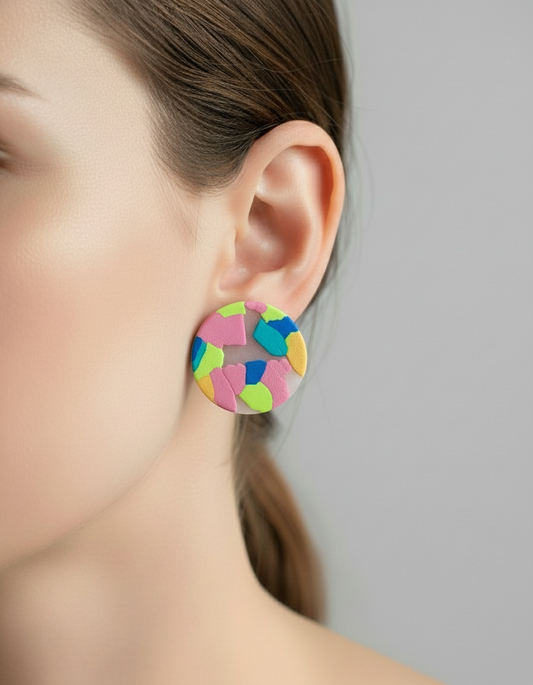Brincos polymer clay na orelha - tamanho ajustado