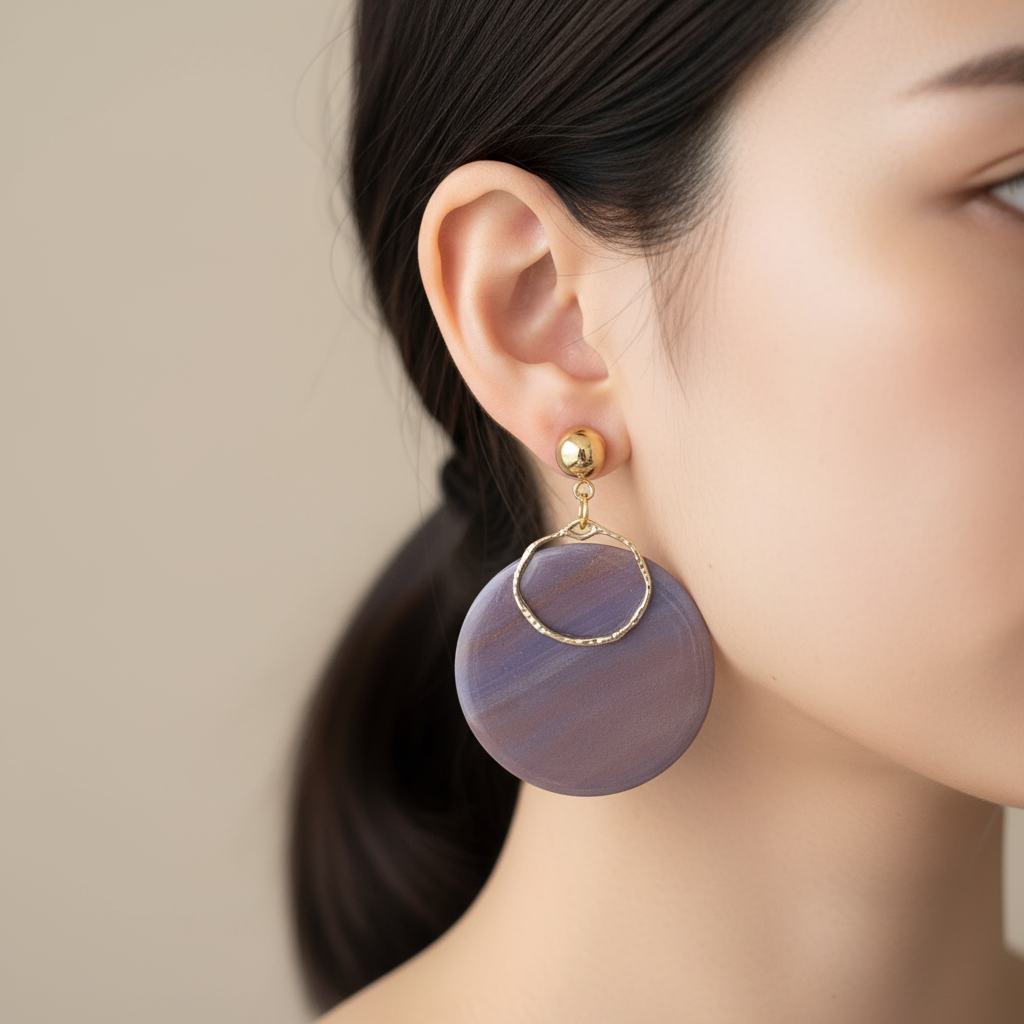 Brinco Redondo Outono na Orelha - Perfil