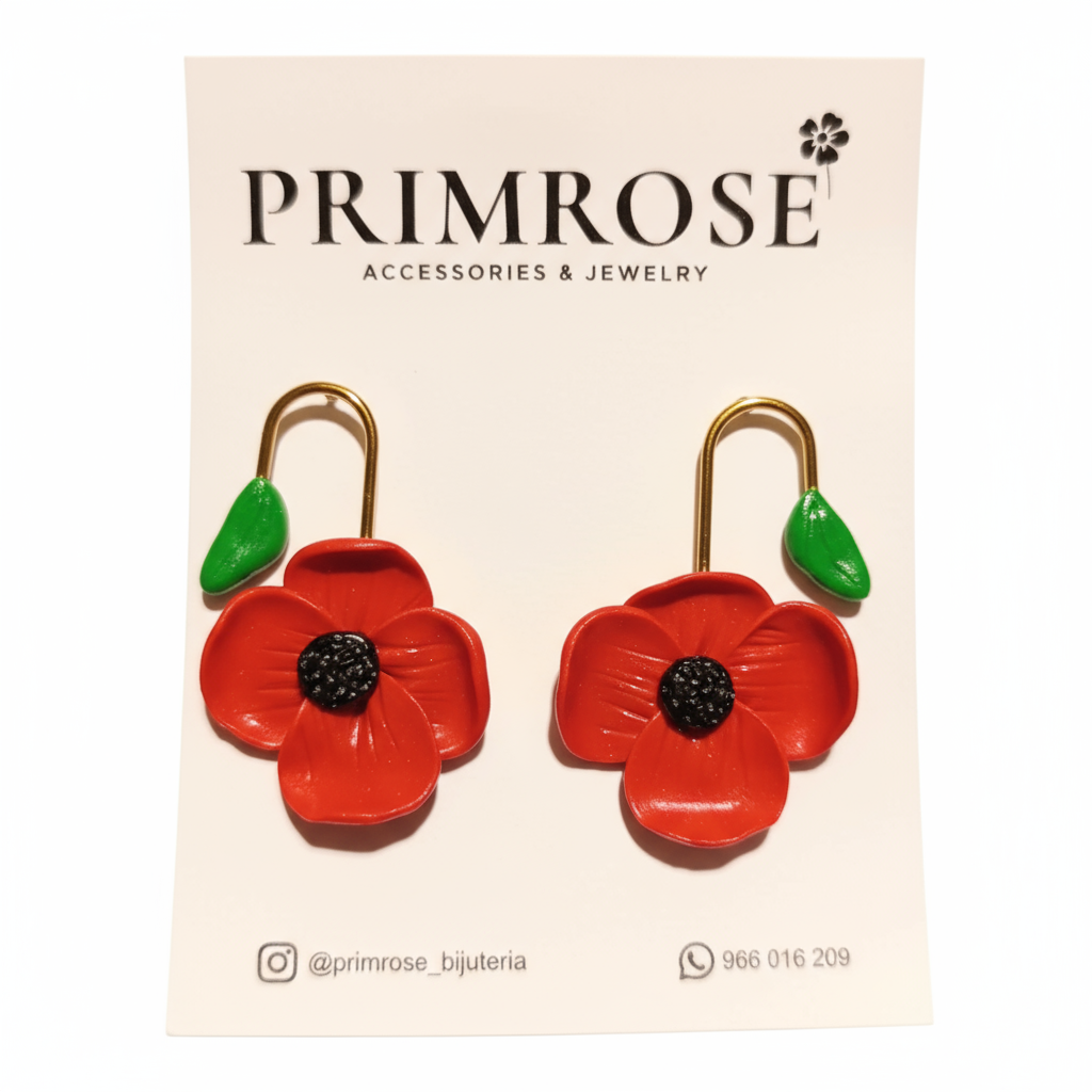Brincos Papoila Primrose - fundo branco